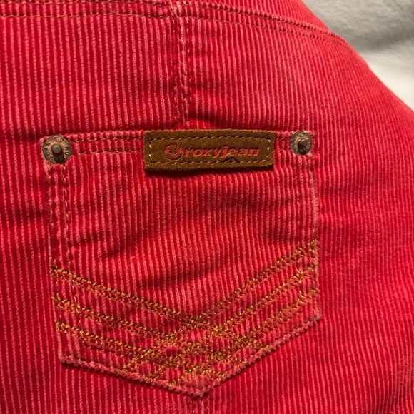 Roxy Tote Bag Y2k Red Corduroy Front and Back Pockets Double Handle Straps Vtg. - Picture 2 of 14